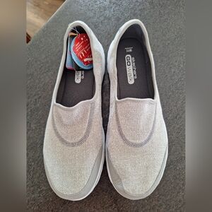 Skechers GOwalk Slip-On Knit Sneakers – Light Gray